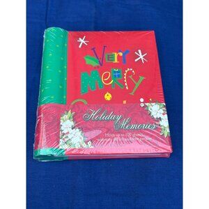 Very Merry Holiday Photo Album Holds 100 Photos Slip-In Pockets Christmas Sealed